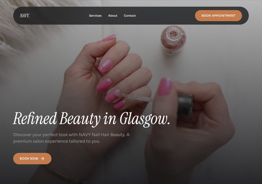 NAVY Nail Hair Beauty website built by BlueCat Media